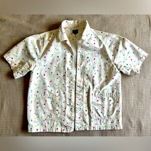 NOAH NYC Floral 💐 Jacket Short sleeve button up cotton canvas VERY rare XL shirt